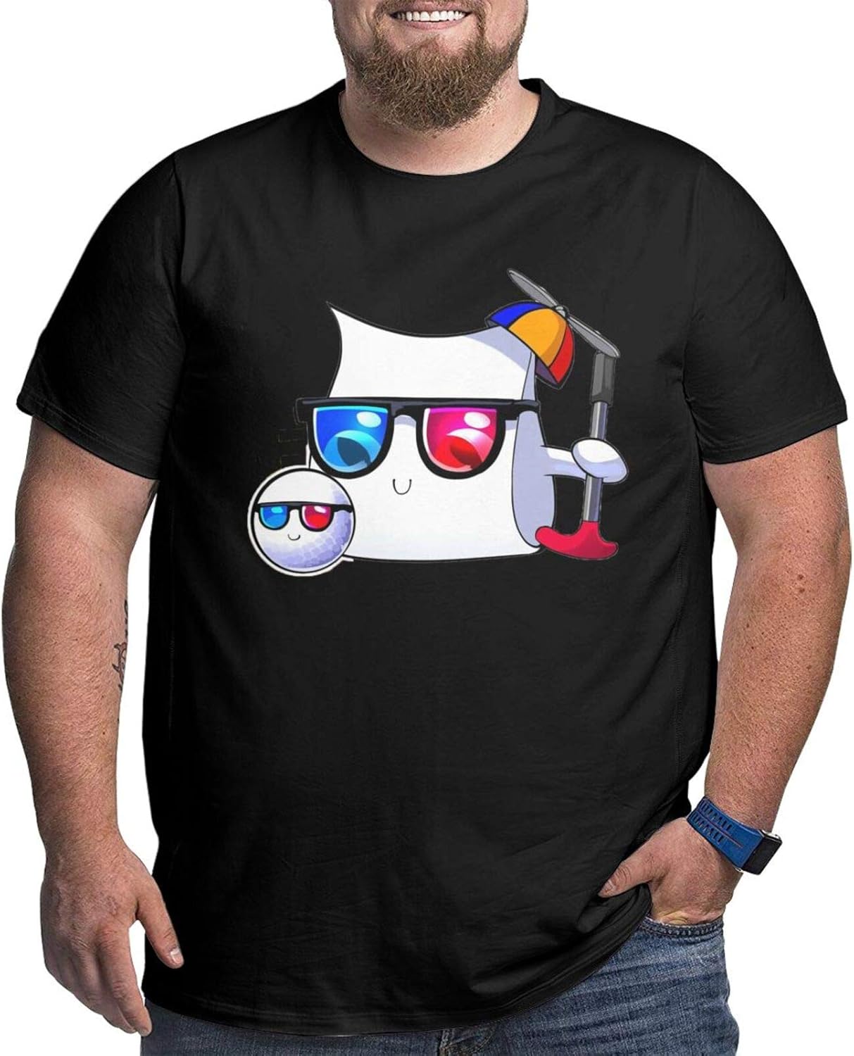 Bycocby Men's Smii7y Round Neck Short Sleeved