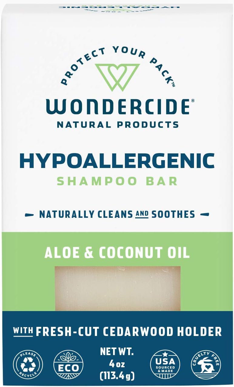 Natural Itchy Dog Shampoo with Fresh Aloe & Neem Oil for Dogs & Cats | Hypoallergenic | Paraben, Sulfate & Phthalate-Free | 4.3oz Eco-Friendly Bar with No Plastic Waste