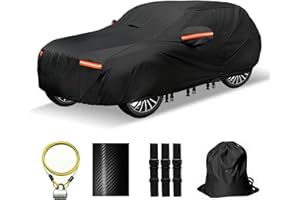 OWEEIO 30 Layers SUV Car Cover for Automobiles All Weather Waterproof, Outdoor Snowproof UV Protection Windproof, Door Zipper
