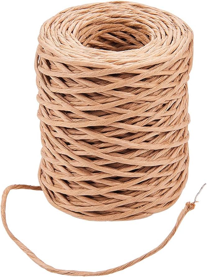 PandaHall Elite 164 Feet 21 Gauge Brown Floral Bind Wire Wrap Twine 2mm
