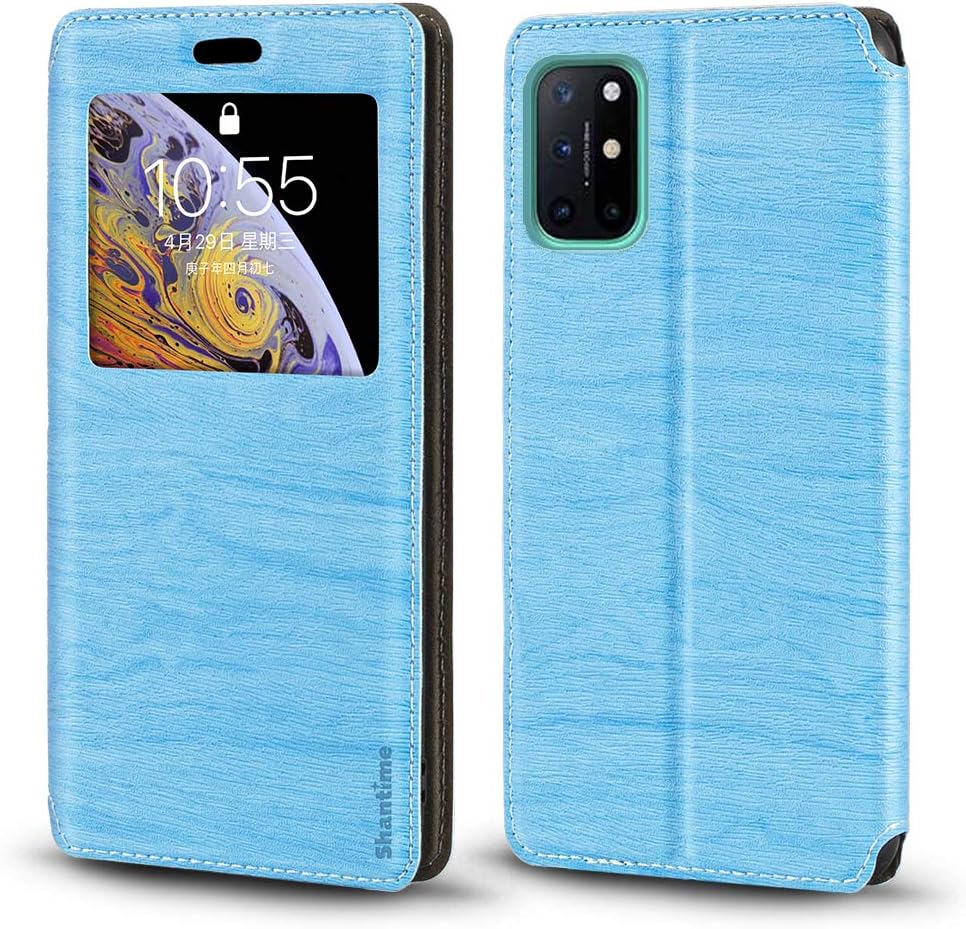 Amazon Com Oneplus 9 Pro Case Wood Grain Leather Case With Card Holder And Window Magnetic Flip Cover For Oneplus 9 Pro