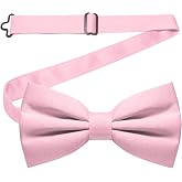 JEMYGINS Solid Color Pre-tied Bow Tie Adjustable Bowtie for Men