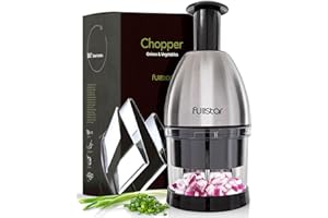 Fullstar Vegetable Chopper - Veggie Chopper - Onion Chopper with Container - Pro Food Chopper - Slicer Dicer Cutter (Hand Chopper, Silver)