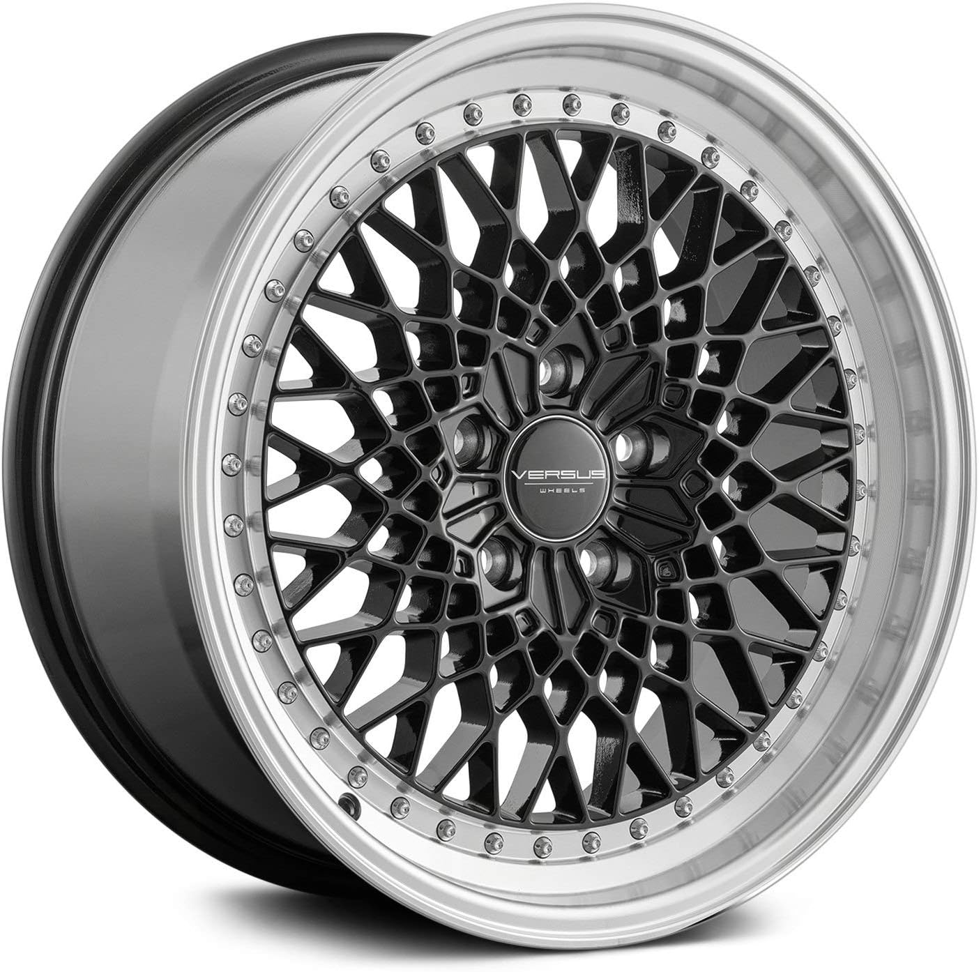 Amazon Com Versus Vs626 Black With Machined Lip Custom Wheels
