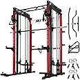 RitFit M1 & M1 Pro Smith Machine with Cable Crossover System, Multi-Function Squat Rack Power Cage for Home Gym, Power Rack and Packages