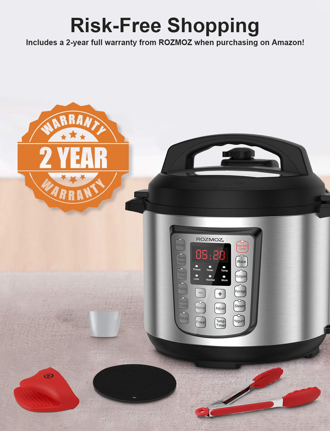 12 In Electric Pressure Cooker Instant Stainless Steel Pot