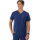 Hanes Mens Scrubs Healthcare Top, Moisture-Wicking Stretch Scrub Shirts for Men, Odor Control