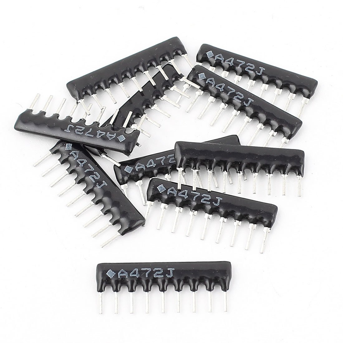 Aexit 10 Pcs Fixed Resistors 1/8W 4.7K 4700 Ohm 9Pin SIP Bussed Single