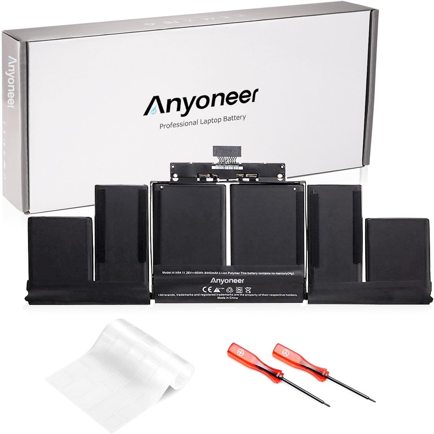 Anyoneer A1494 New Laptop Battery for Apple Macbook Pro 15 Retina A1398 (Late 2013 & Mid 2014) ME294 ME293 11.26 V 95Wh