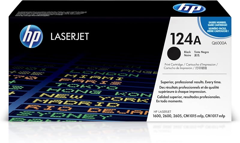 HP Q6000A 124A Black Original LaserJet Toner Cartridge for Color LaserJet 1600