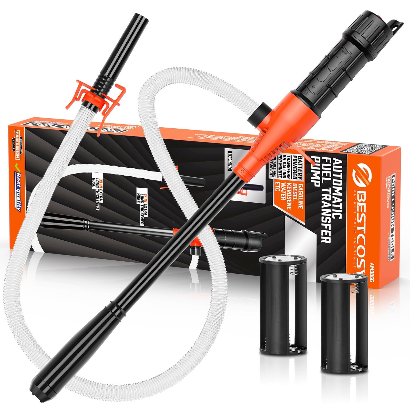 Photo 1 of Portable Transfer Pump Battery Operated Electric Siphon Pump for Gas, Fuel, Diesel, Water Transfer 2.4 GPM Flow Oil Extractor