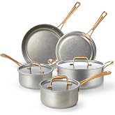 KOKHUB Pots and Pans Set 8 Pcs, Vintage Stainless Steel Cookware Set | Non-Toxic, PFOA/PFOS/PTFE Free, Kitchen Cooking Set with Frying Pans, Saucepans, Oven &amp; Dishwasher Safe, Induction Compatible