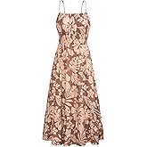 GRACE KARIN Summer Dresses for Women 2026 Vacation,Smocked Floral Maxi Dress,Boho Beach Sundress with Pocket Fashion Clothing