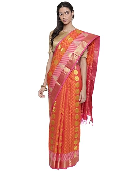 Pure Dharmavaram Silk Saree - Flamingo Rust - (CCMYSS8952)