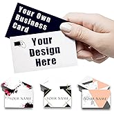 Custom Business Cards with Logo - Personalized Double Sided Printing Business Card, 300GSM Coated Paper Text & Photo Card for Professional Networking 100pcs