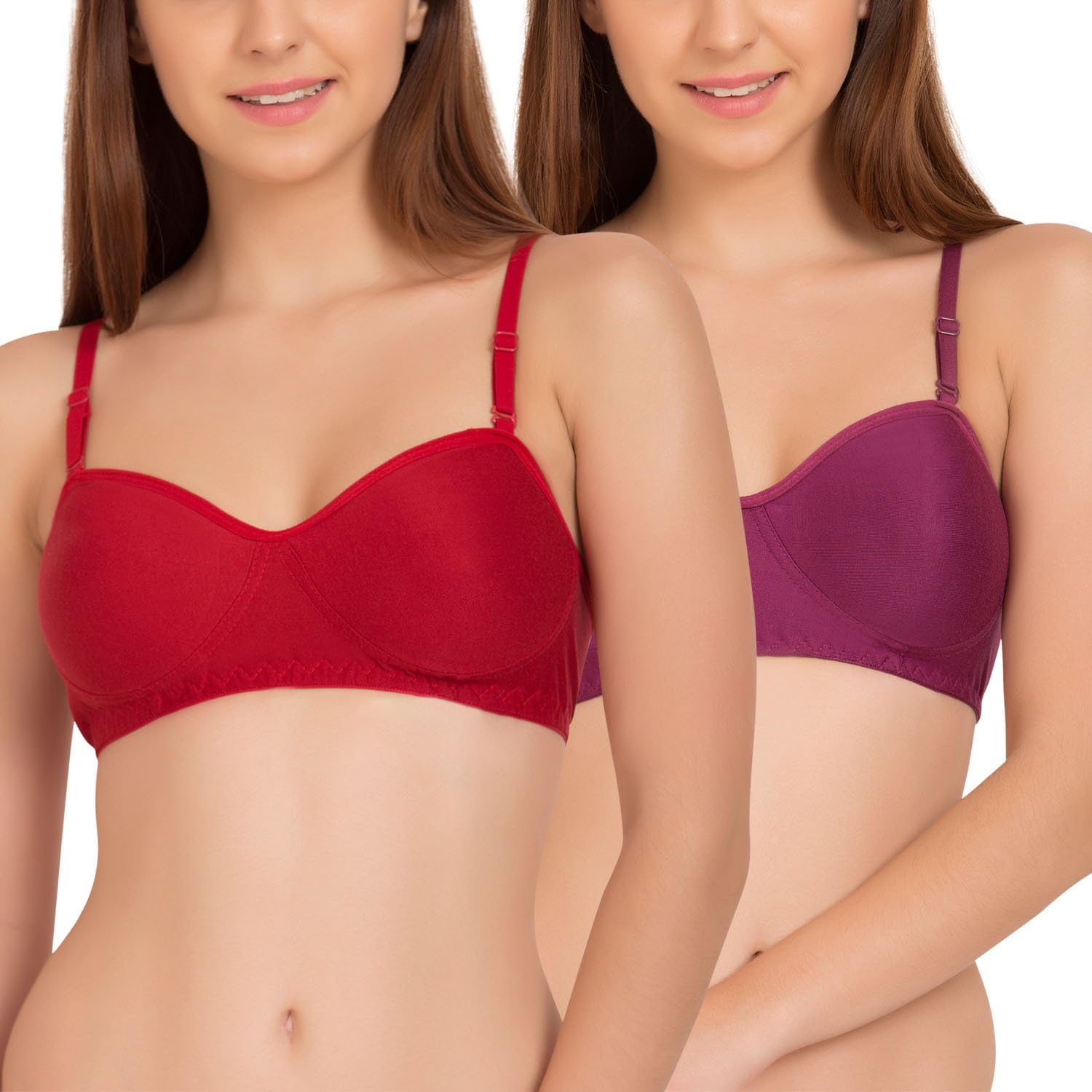 Women's Non-Padded Non-Wired T-Shirt Bra (Pack of 2)