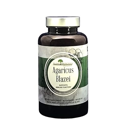 Aloha Medicinals - Pure Agaricus Blazei &ndash; Certified Organic Mushroom - Natural Health Supplement &ndash; Supports Cardiovascular, Liver, Gut, Joint, Energy Health &ndash; Insulin, Cholesterol Control- 90 Capsules.
