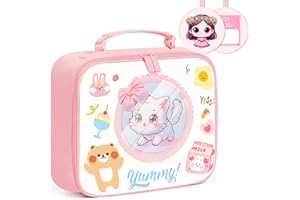 GLORIEROO Kids Lunch Box for Girls - Insulated Leakproof Waterproof Reusable Lightweight Cute Pink Lunch Bag Cooler for Girls 6+ for School Travel Back to School
