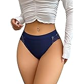 Milumia Women Sexy Lace Panty Underwear Low Rise Soft Panties Cheeky Bikini Briefs