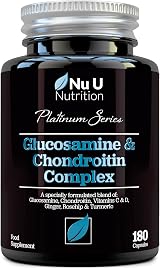 Nu U Nutrition Glucosamine Chondroitin High Strength 180 Caps UK Made view 1
