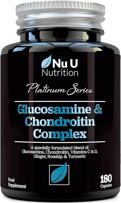 Nu U Nutrition Glucosamine Chondroitin High Strength 180 Caps UK Made