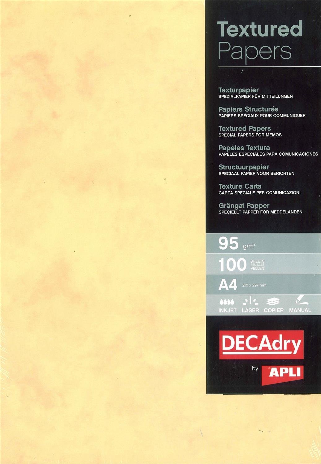 APLI PCL1687 – Decadry Paper Marble Structure Gold 100 Sheets