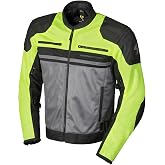ScorpionEXO Vortex Air Men's Mesh Reflective Motorcycle Riding Jacket Abrasion Resistant with CE-Rated Armor (Hi-Vis - Medium)