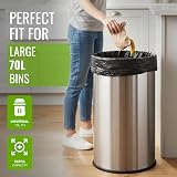 EcoBag 50 Pack Heavy Duty Refuse Sacks 33 µm 70L Recyclable Bin Bags view 2