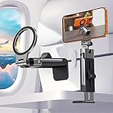 SOGUE Airplane Travel Essentials for Flying,Magnetic Airplane Phone Holder | MagSafe 2 in1 Metal Phone Stand for Desk &amp; Clip Airplane Seatback,360&deg; Swivel Foldable Cruise Airplane Gadgets Gifts for Men