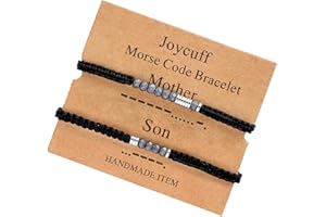 JOYCUFF 𝗠𝗼𝗿𝘀𝗲 𝗖𝗼𝗱𝗲 𝗕𝗿𝗮𝗰𝗲𝗹𝗲𝘁𝘀 𝗚𝗶𝗳𝘁𝘀 𝗳𝗼𝗿 𝗪𝗼𝗺𝗲𝗻 Inspirational Motivational Christmas Thanksgiving Day Birthday Gifts for Women Friend Wrap Strand Beaded Jewelry Bracelets for Her