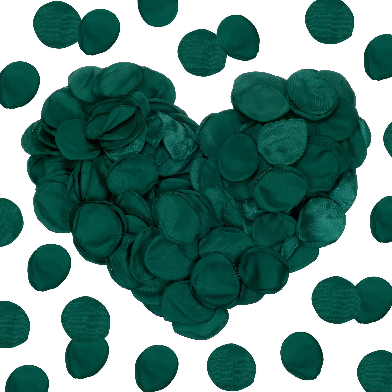 M METERXITY 600-Pack Silk Artificial Flower Rose Petals, 1.38x1.38 Inch Silk Rose Petals Wedding Faux Flowers for Wedding/Party/Aisle Runner/Bridal Shower/Table Decor [Dark Green]