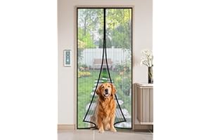 Black Magnetic Screen Door Fits Door Size 28x80Inch,Door Screens with Magnets Heavy Duty,Mesh Screen Size 30x82Inch for Patio