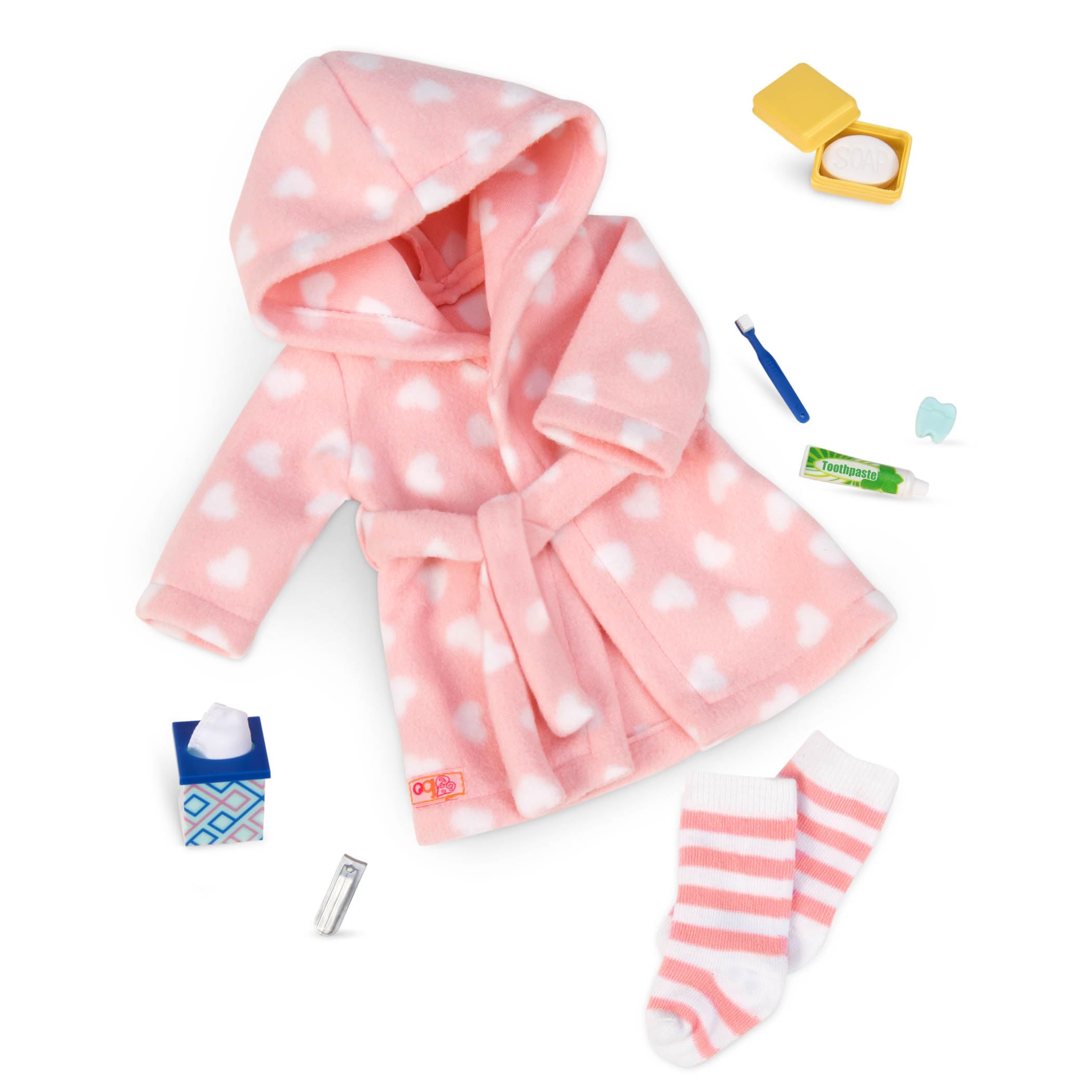 Our Generation - Good Night, Sleep Tight - 18-Inch Doll Clothes - Robe Outfit - Pajama & Socks Set - Bedtime Accessories - Toy for Kids 3 Years +