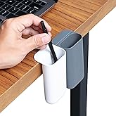 SheerGlee 2 Pack Deskside Pen Holder - Optimize Your Space with Our Attachable Pencil Holder for Desk - Desk Pen Holder with Self-Adhesive and Rotatable Attacher