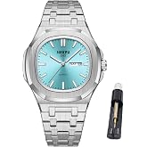 NIBOSI Men's Analog Quartz Watch, Big Face Silver Stainless Steel,Day Date | Waterproof Luminous Business Leisure Classic Desiger Wrist Watch Elegant Gift for Men