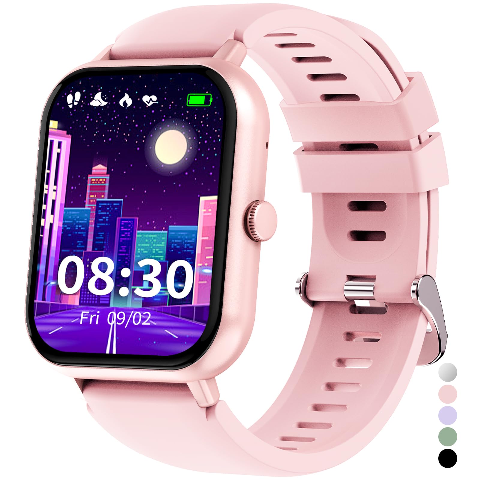 JUBUNRER Kids Smart Watch for Girls Boys Watches Phone Bluetooth Call Heart Rate Sleep Pedometer Step Counter Sport Game Fitness Activity Trackers Calculator Teenage Gifts 3+ Year Old for IOS Android