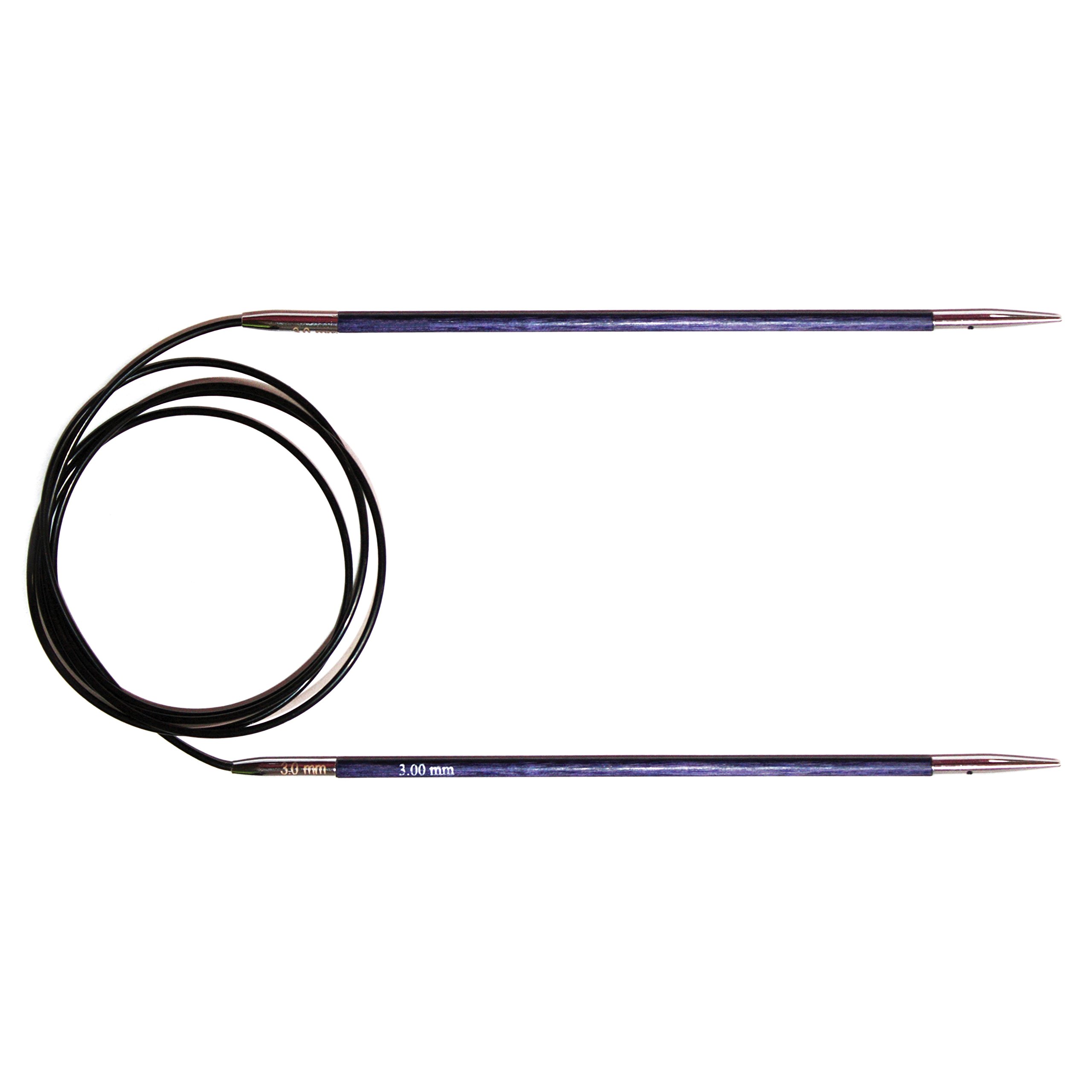 KnitPro KP29111 Royale: Knitting Pins: Circular: Fixed: 100cm x 3.00mm, Birchwood, brass, Multi-Colour