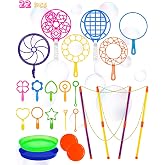 Giant Bubble Wands, Big Bubble Wands Toys Set with Tray Bulk Funny Bubbles Maker for Kids Toddlers Adults Summer Outdoor Acti