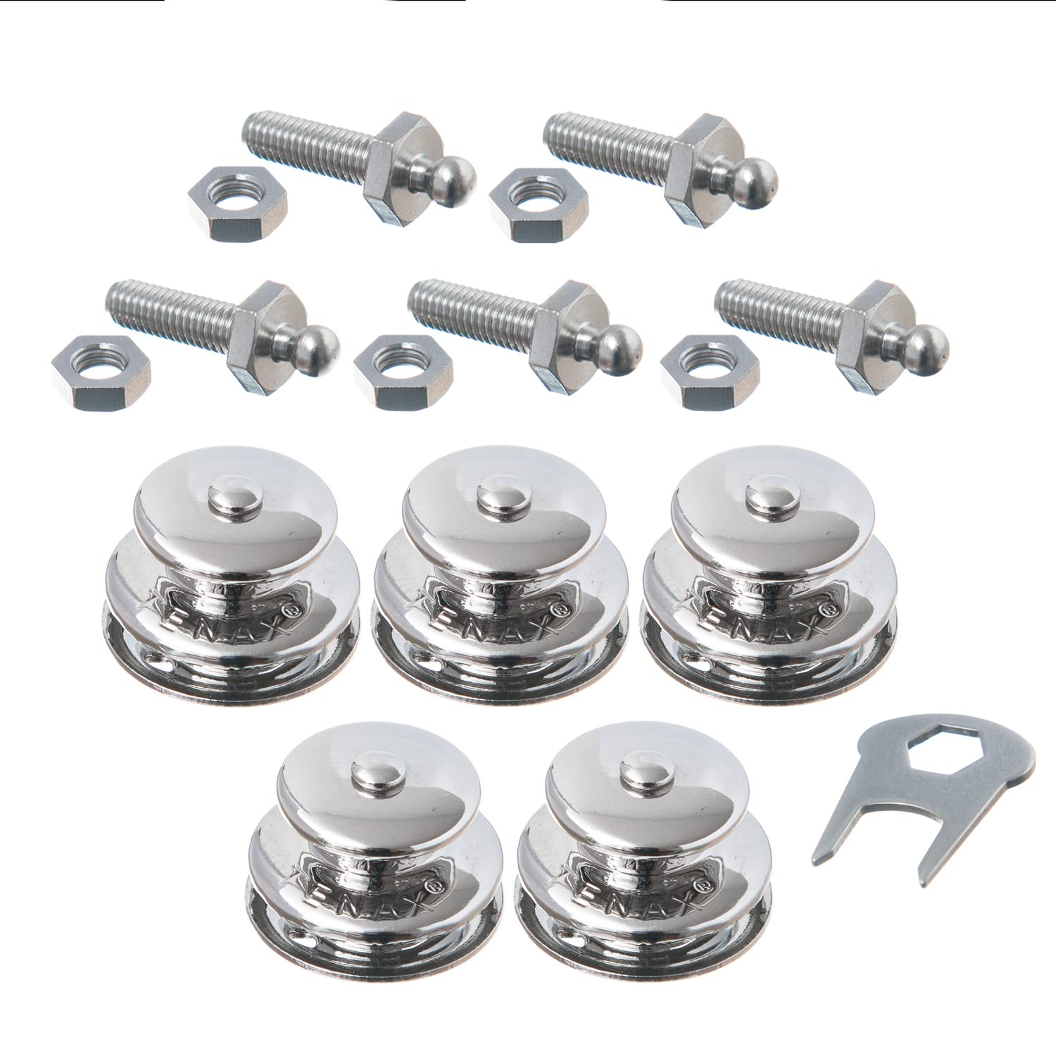TENAX Pack of 5 Tops. Large + M5 x 16 mm Threaded Screws + Key