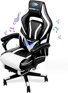 SOUTHERN WOLF Video Gaming Chair with Massage Function - Bluetooth Office Swivel Chair with Racing Style - Ergonomic Home Office Chair with Armrest Footres Headrest and Lumbar Support