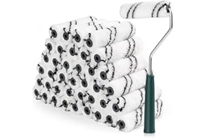 CoatPro Twools Microfiber Paint Roller 4 Inch, Small Paint Roller Covers (3/8-Inch Nap, 40 Pack), Mini Paint Rollers for House Painting with Paint Roller Frame, Wall Painting Tool