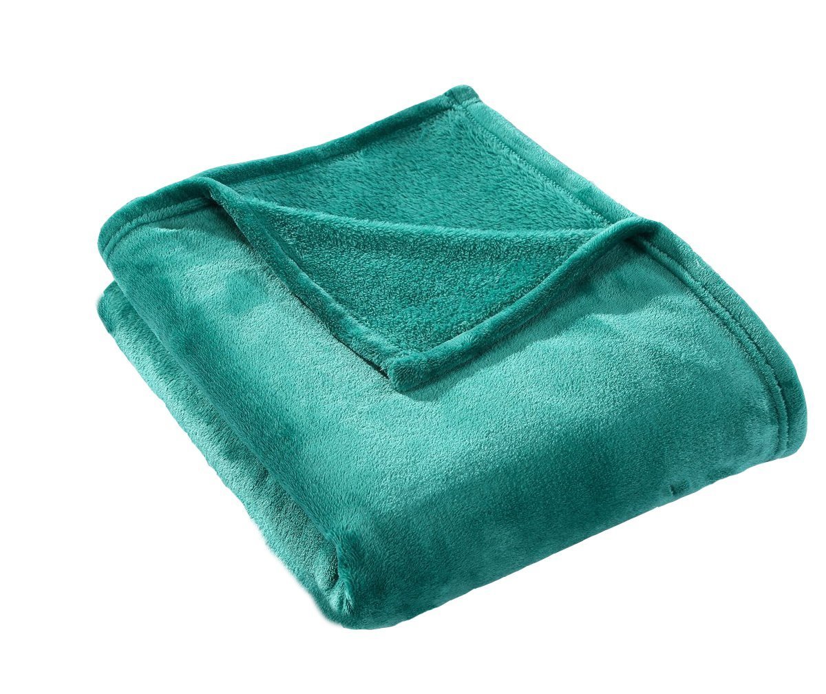 NEW Soft Light Weight Blanket Teal Mink Woven Sensory 50"x 60" Thick