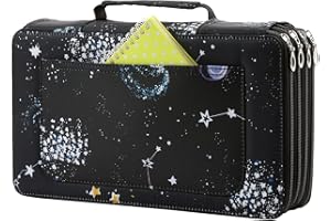 Lbxgap Colored Pencil Case- 300 Individual Slots Pencil Holder Pen Bag Large Capacity Pencil Organizer with Handle Strap Hand