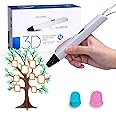 Kretrum Professional 3D Pen for Kids and Adults | 3D Printing Pen with OLED Display as Gift | 3D Drawing Pen with Finger Prot