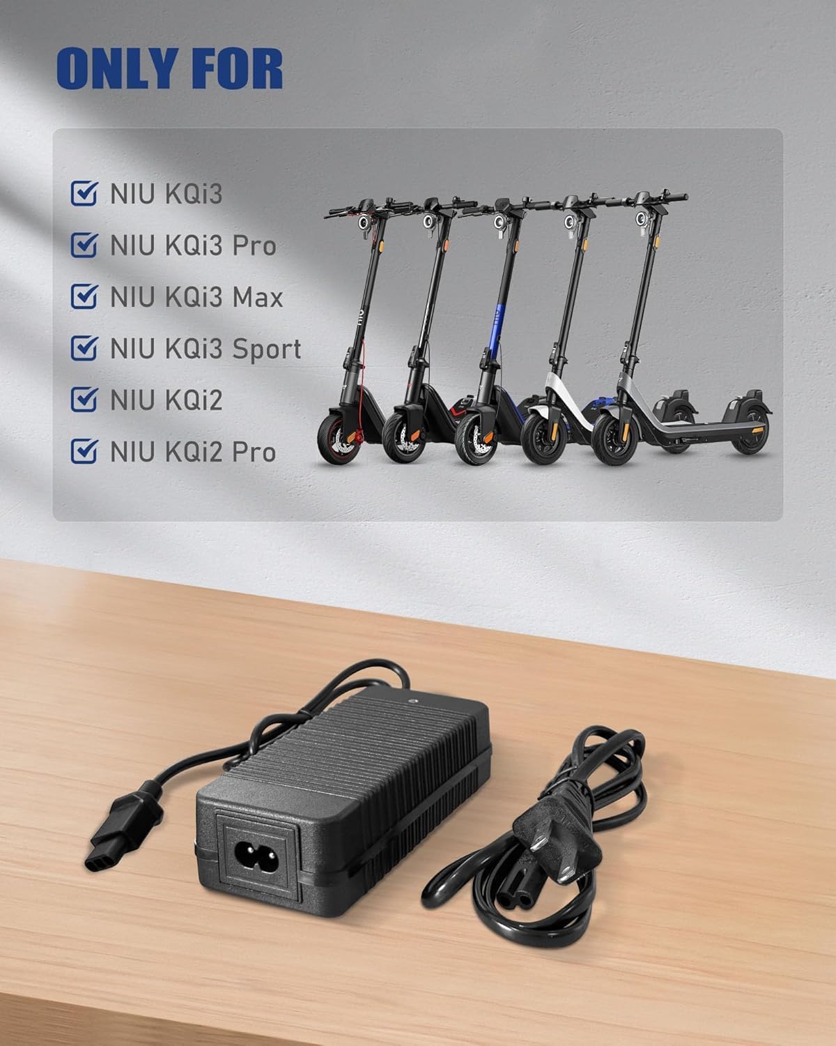 53.5V 2A KQI23 KQi2 KQi1 Pro Scooter Charger for NIU KQi Air/Air X & KQi3/Pro/Sport/Max & KQi2 Pro & KQi1 Pro/Sport
