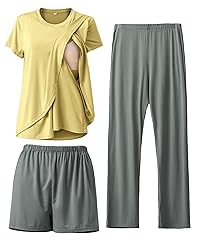 Rnxrbb 3 Piece Postpartum Nursing Pajamas Set