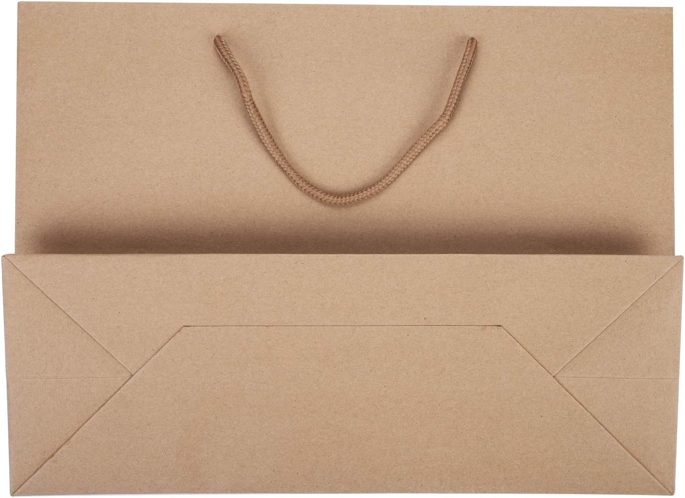 Qchomee 10 x Paper Carrier Bags Large Kraft Gift Bags Party Bags with Handle Reusable Bag Present Treat Bags Tote Bag for Birthday Wedding - Image 3