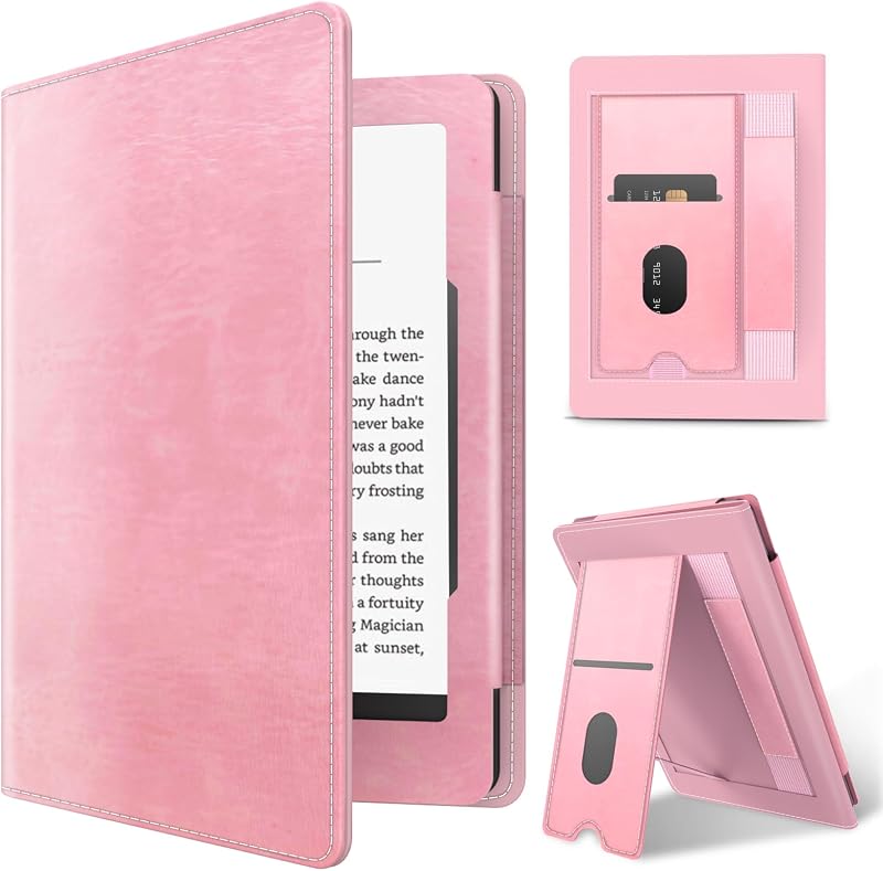 MMK Kindle Paperwhite Case 7/6.8 Premium PU Leather Smart Cover Pink