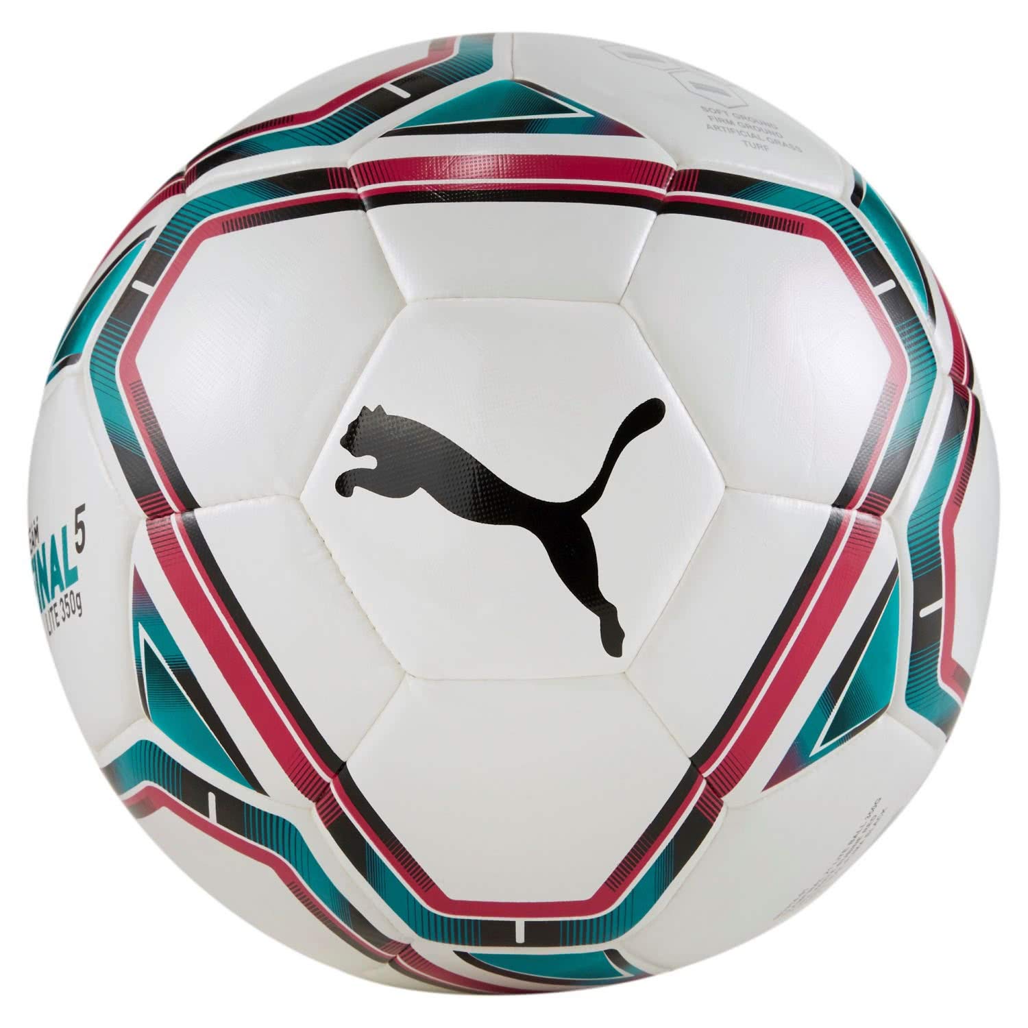 Puma Unisex's teamFINAL 21 Lite Ball 350g Soccer White-Rose Red-Ocean Depths Black, 4