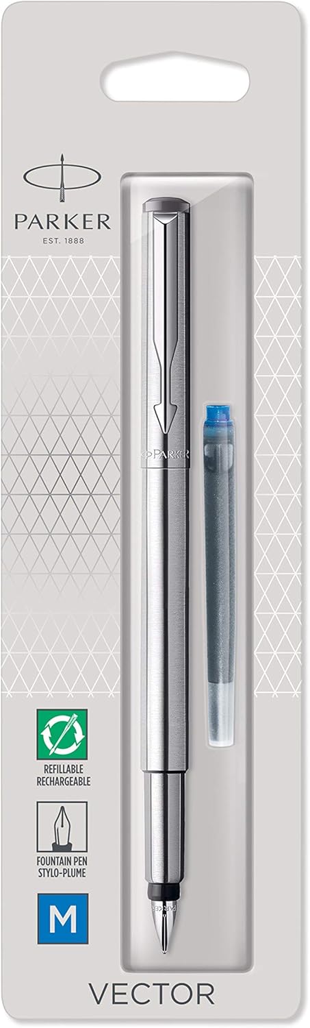 Parker Vector Fountain Pen, Stainless steel